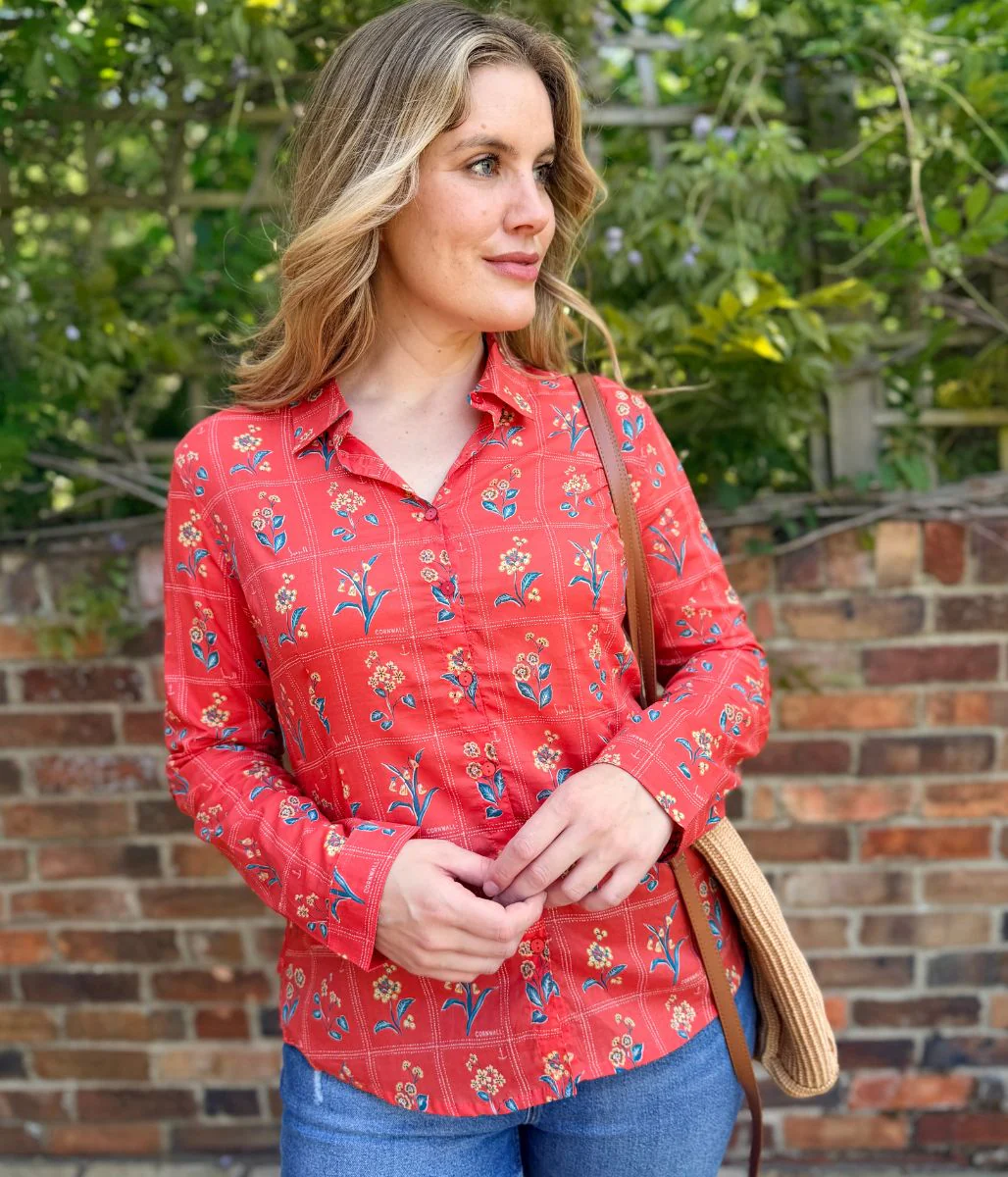 Ex Seasalt Orange Print Larissa Shirt - Image 2