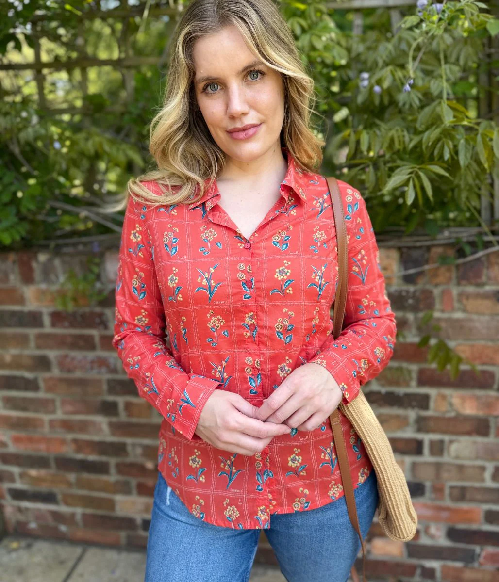 Ex Seasalt Orange Print Larissa Shirt - Image 4