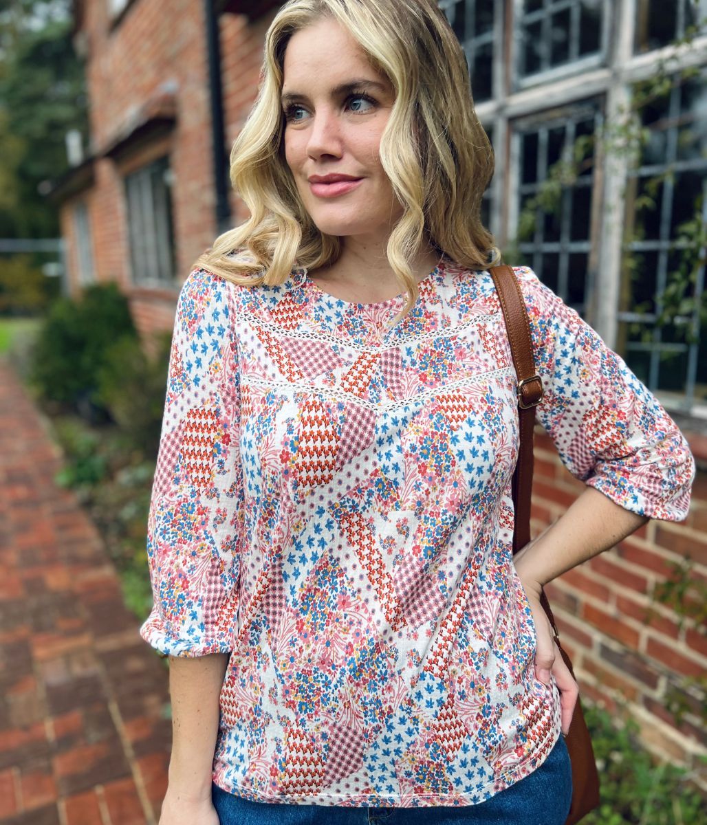 Floral Patchwork Ditsy Top - Image 4