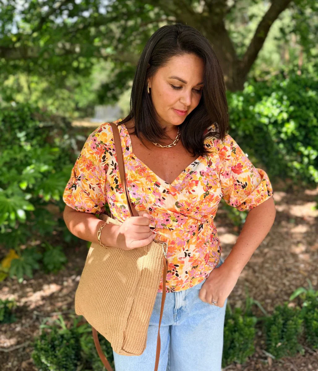 Floral Watercolour Wrap Top - Image 4