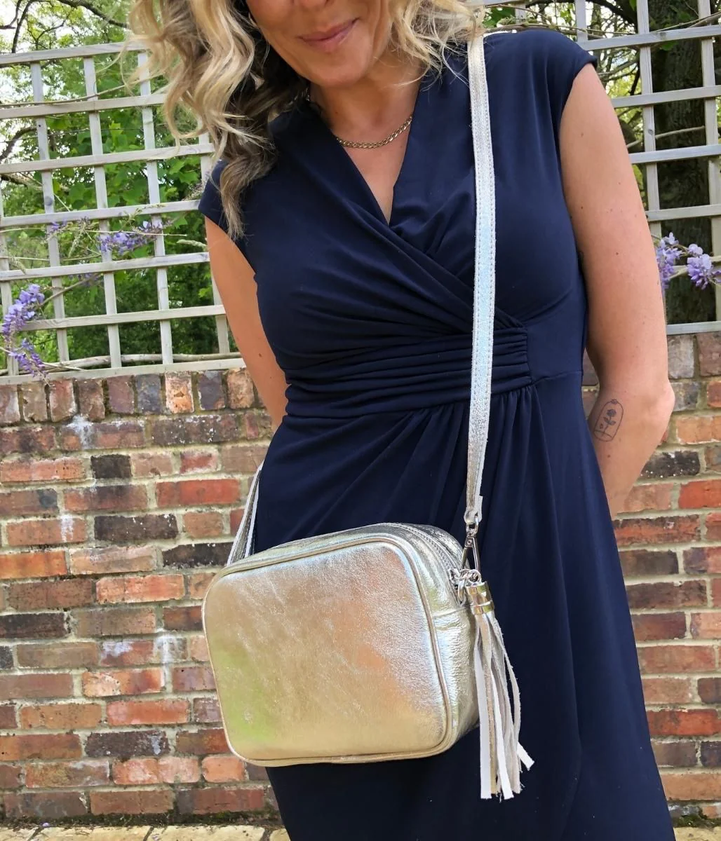 Gold Leather Tassel Camera Bag - Image 3