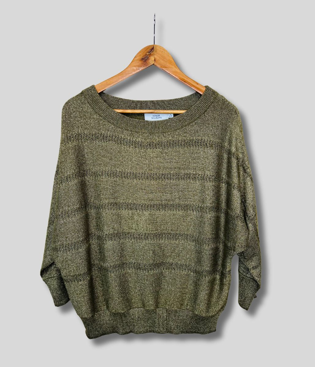Gold Shimmer Batwing Jumper - Image 2
