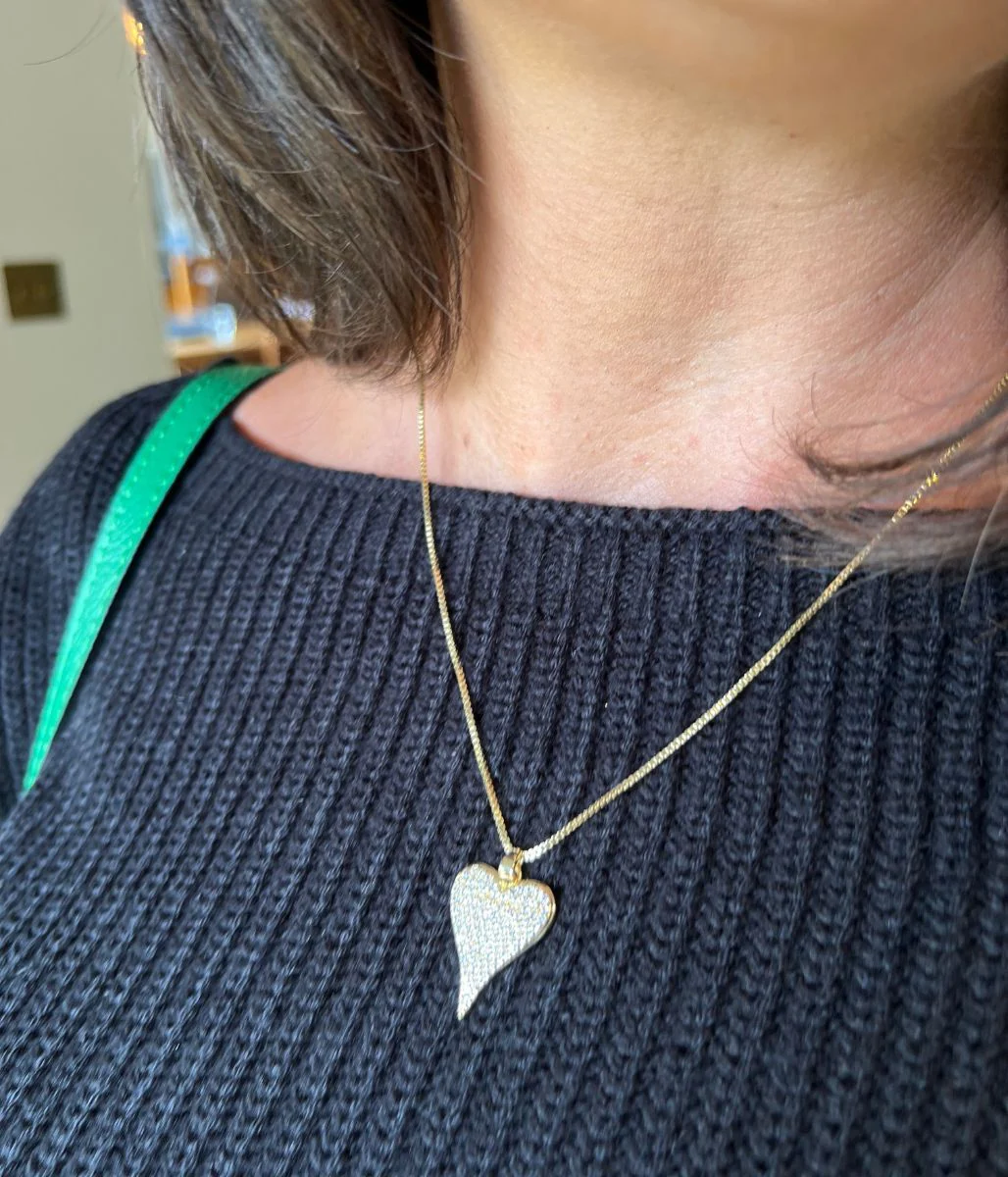 Gold Venetia Heart Diamante Necklace - Image 4