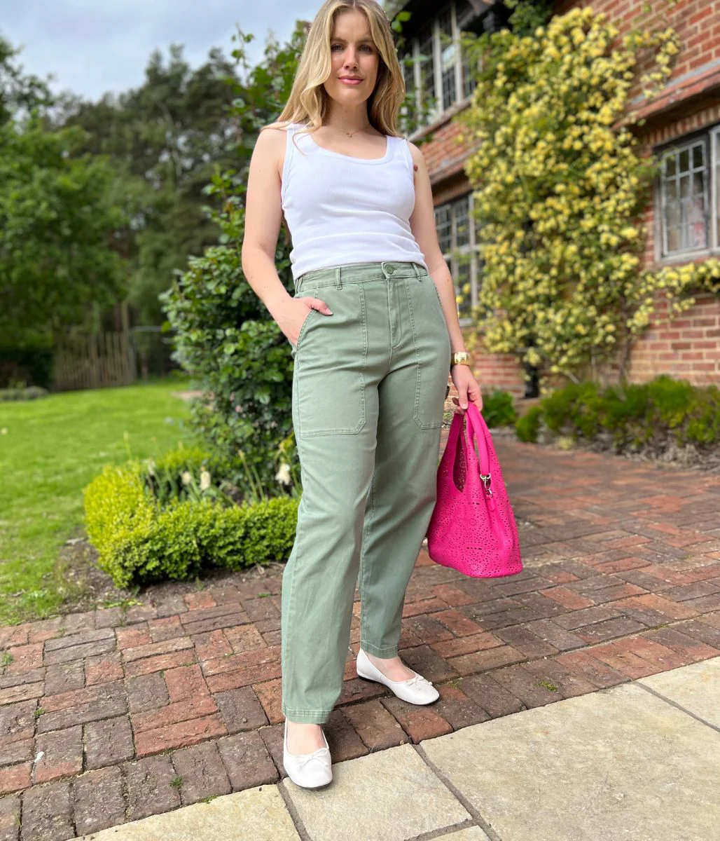 Green Carpenter Straight Leg Trousers