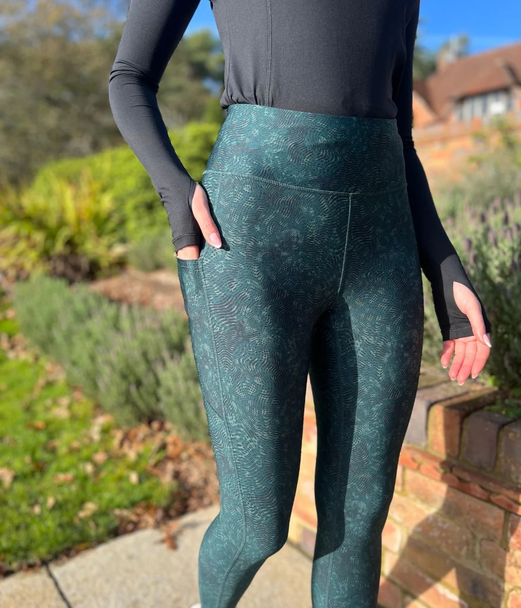 Green Contrast Good Move High Waisted Leggings - Image 8