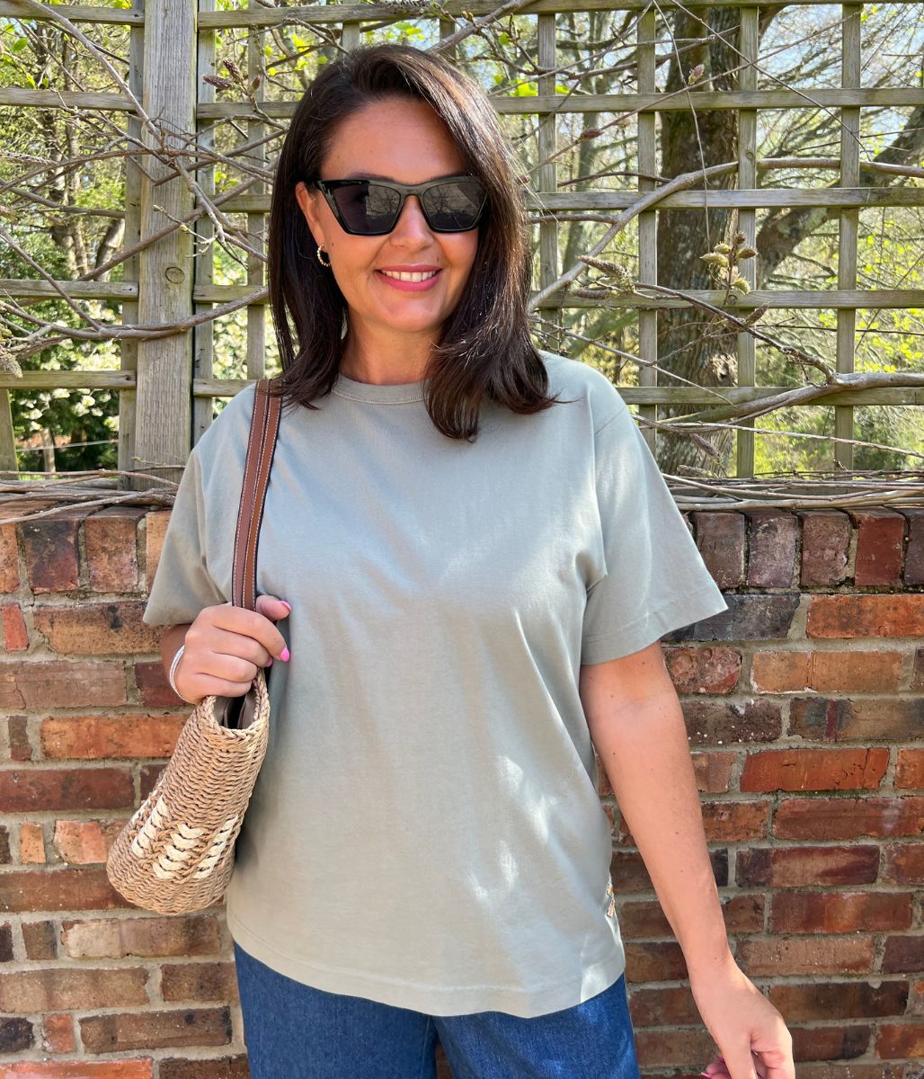 Green Cotton Relaxed Graphic T Shirt - Image 2