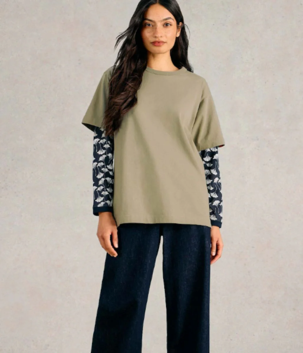 Green Cotton Relaxed Graphic T Shirt - Image 5