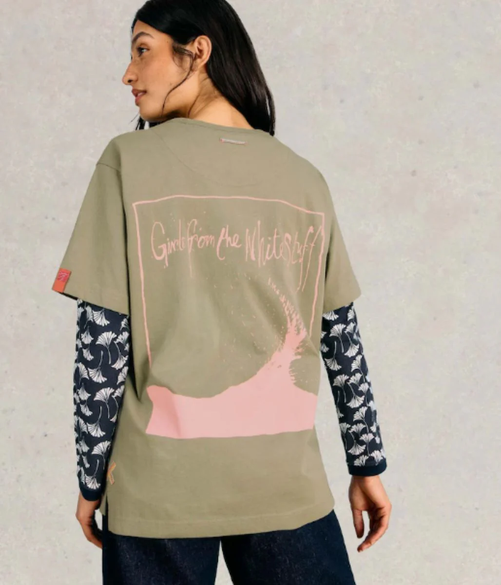 Green Cotton Relaxed Graphic T Shirt - Image 6