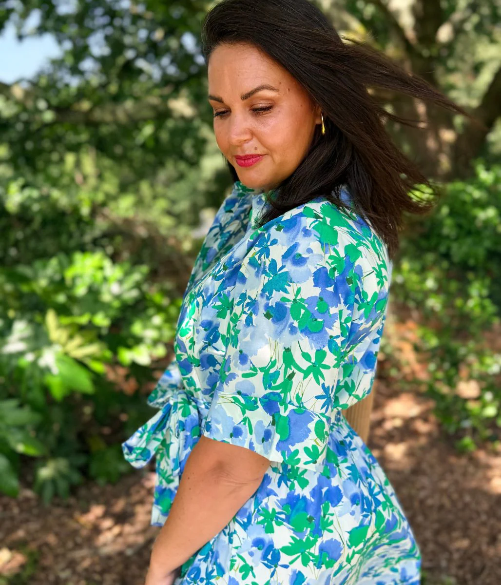 Green Floral Midi Shirt Dress - Image 7