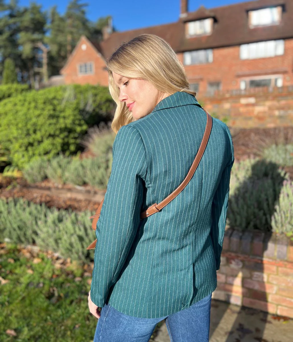 Green Pinstripe Blazer - Image 12