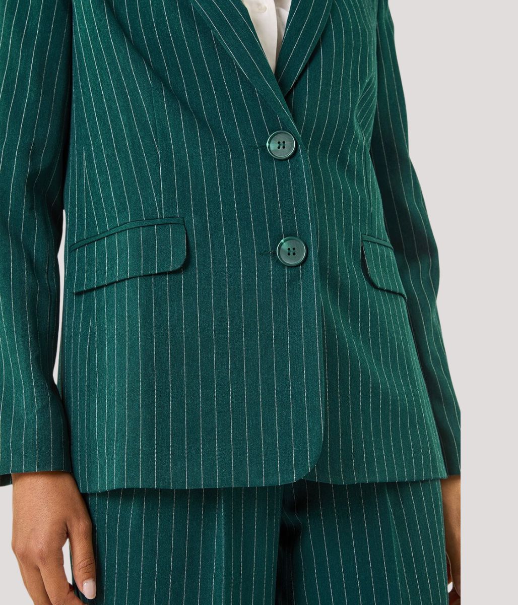 Green Pinstripe Blazer - Image 7