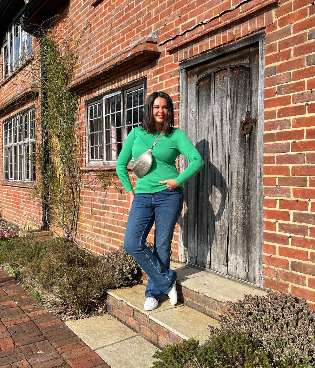 Green Regular Long Sleeve Crew Neck Top - Image 5