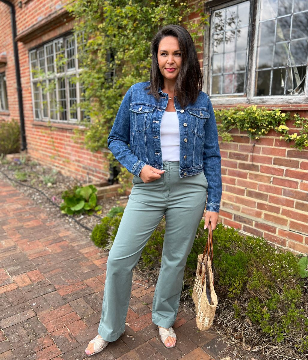 Green Straight Leg Chino Trousers - Image 2