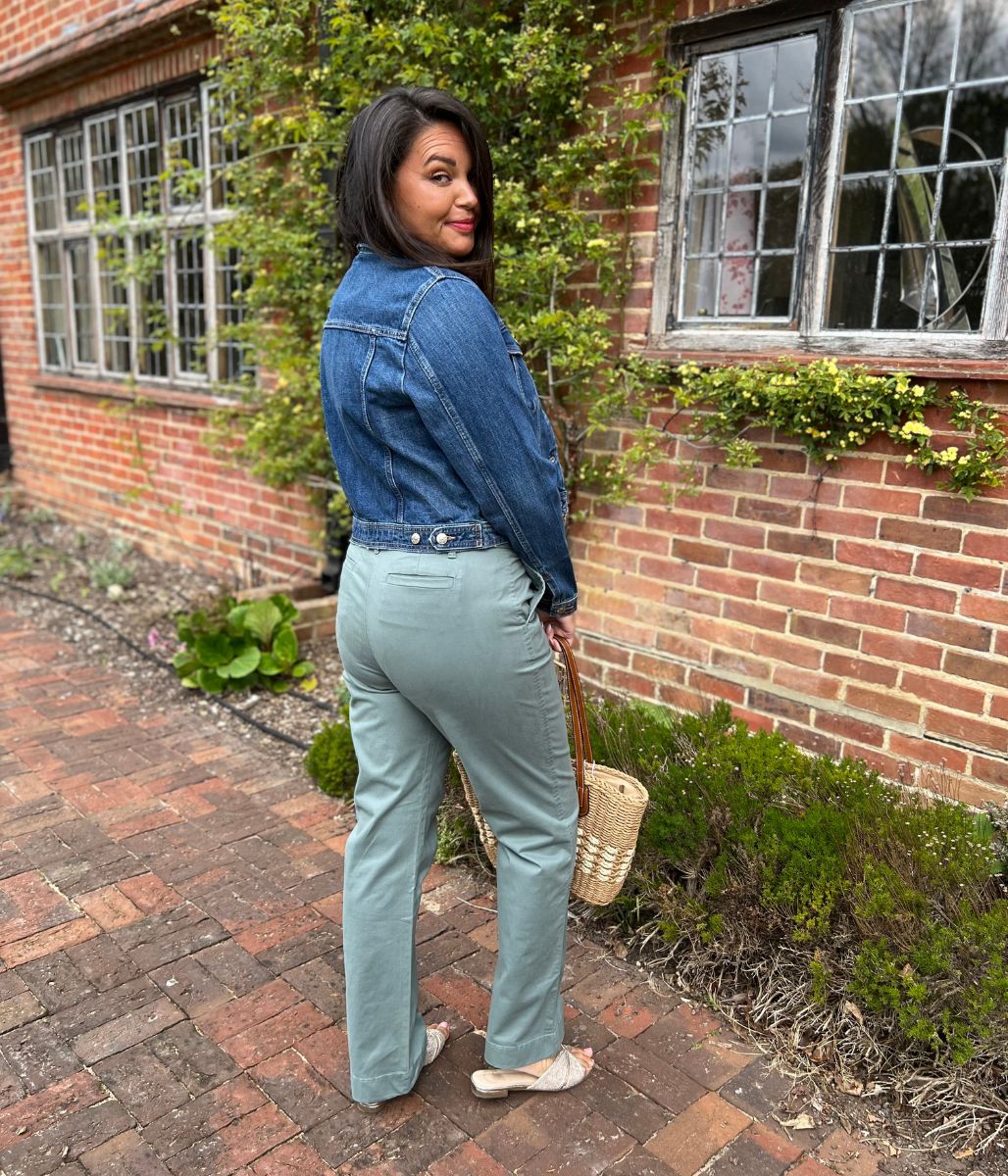 Green Straight Leg Chino Trousers - Image 3