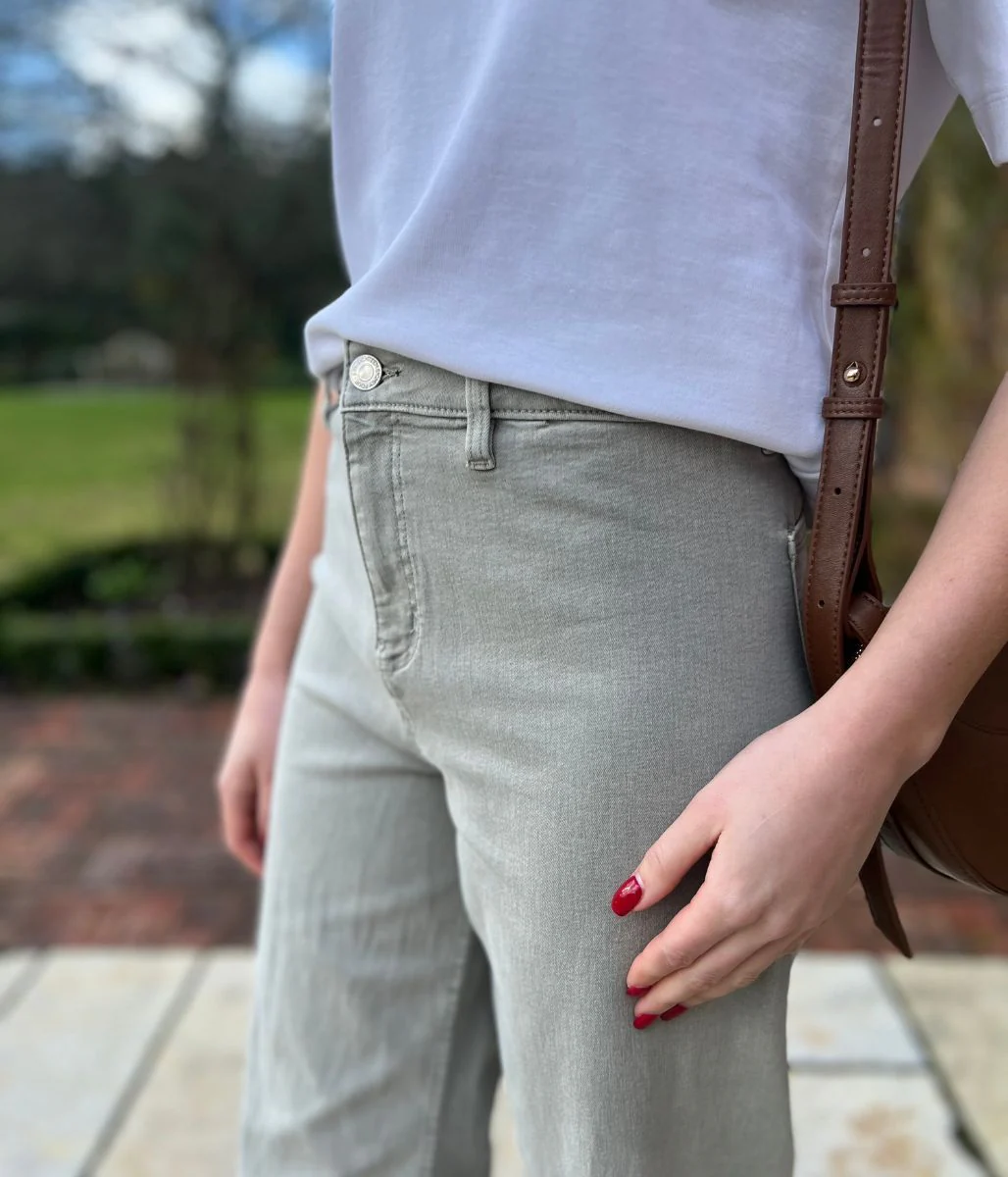 Green Wide Leg Ankle Grazer Jeans - Image 10