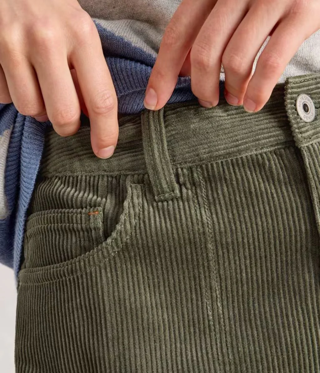 Green Tia Cord Wide Leg Crop Trousers - Image 3