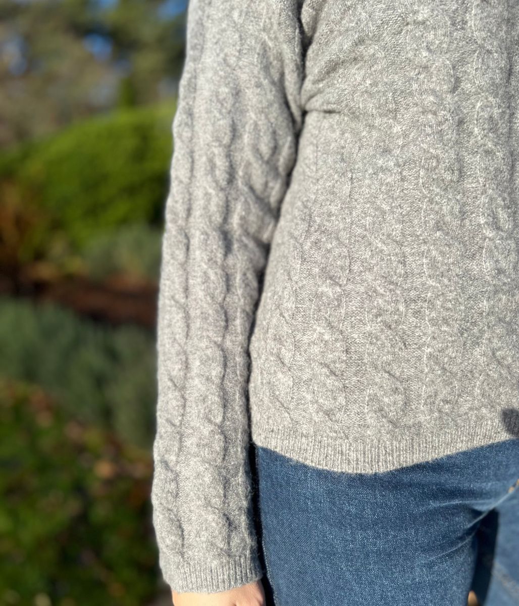 Grey Cable Twist Jumper - Image 4
