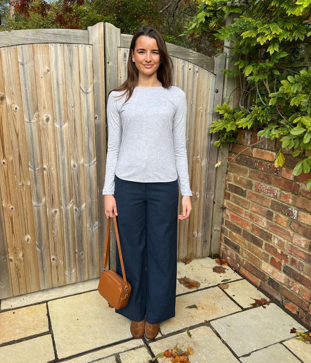 Grey Clara Long Sleeve Top - Image 4