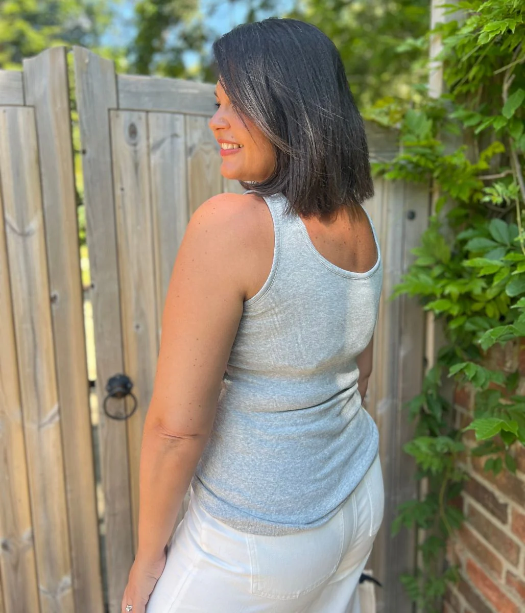 Grey Cotton Rich Secret Support Vest Top - Image 3