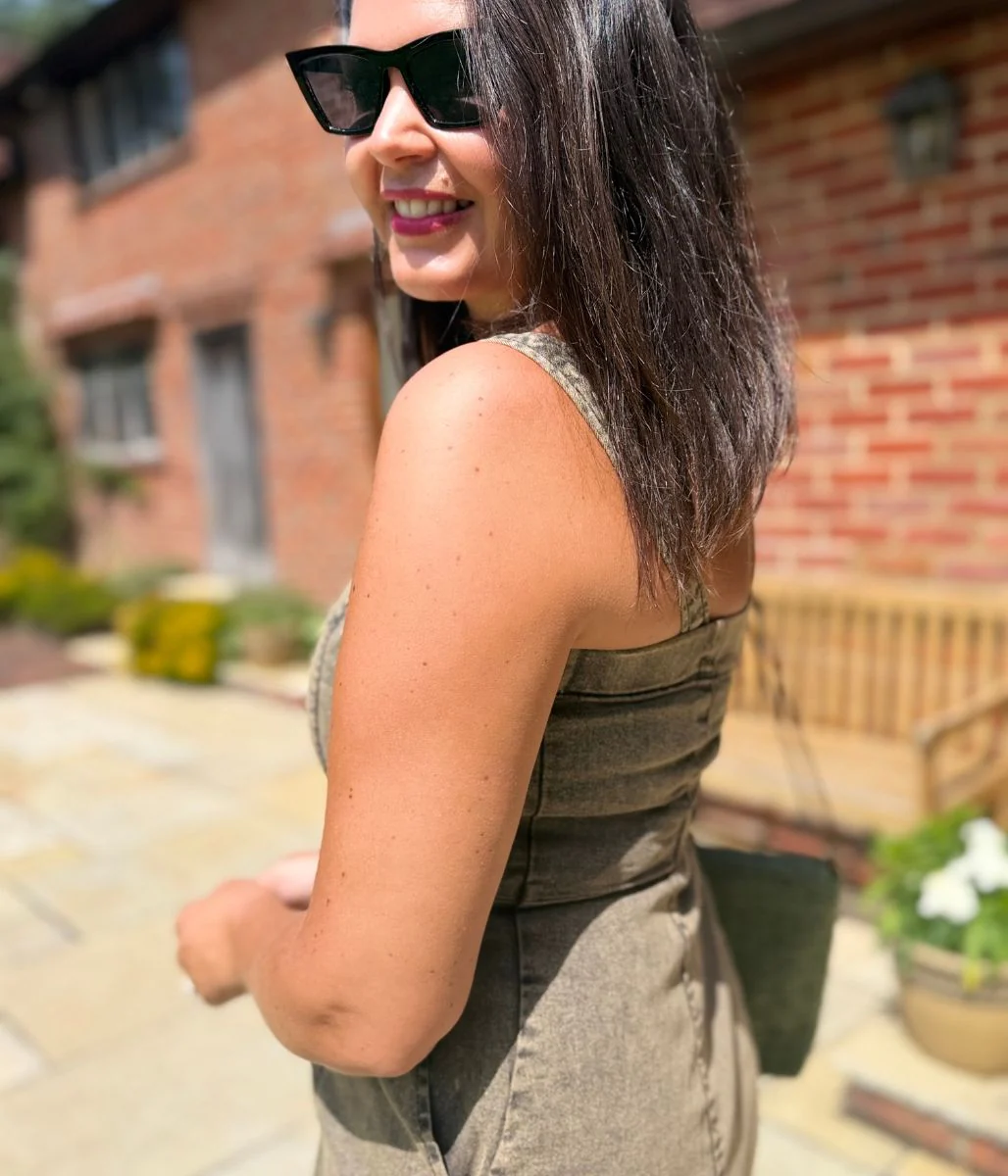 Grey Denim Zip Through Midi Dress - Image 8