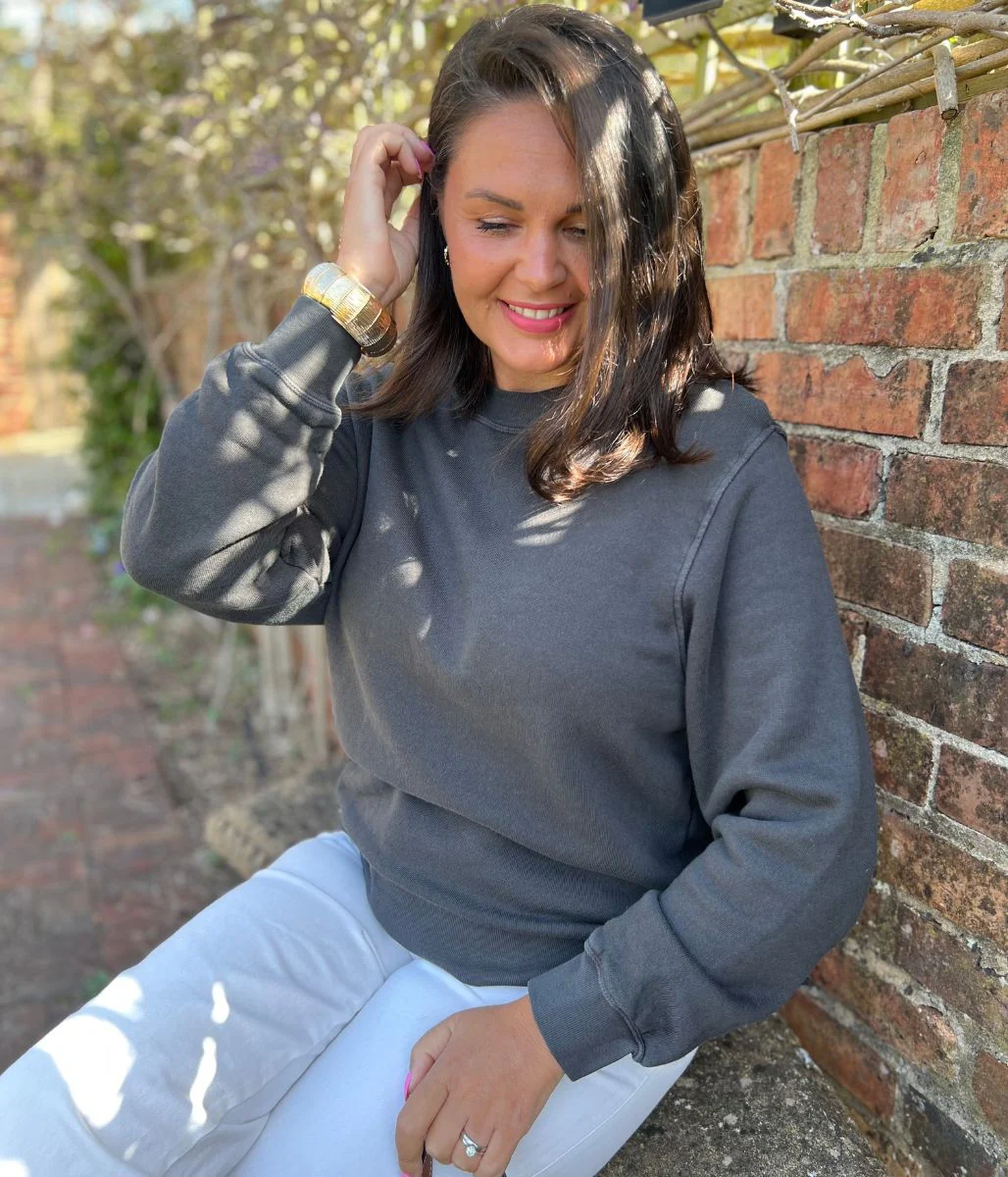 Grey Garment Dyed Super Soft Sweatshirt - Image 6