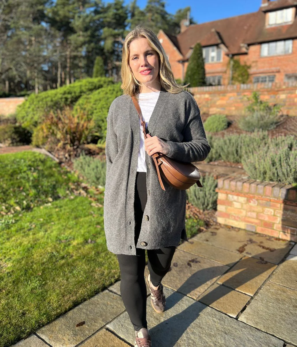 Grey Longline Button Cardigan - Image 3