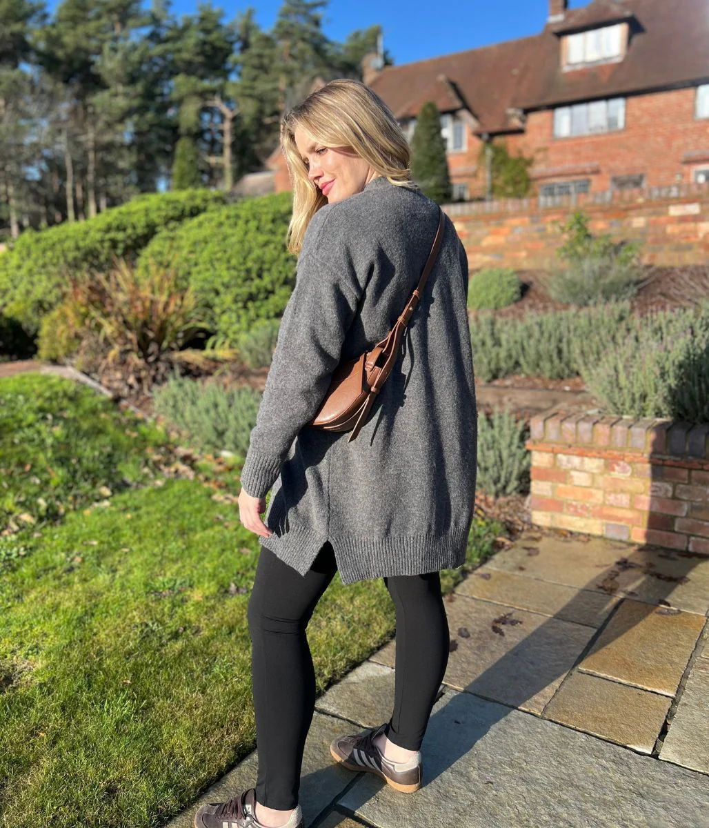 Grey Longline Button Cardigan - Image 4
