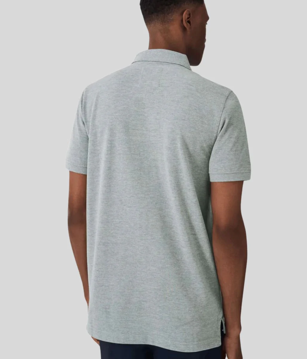 Grey Mens Classic Cotton Polo Shirt - Image 2