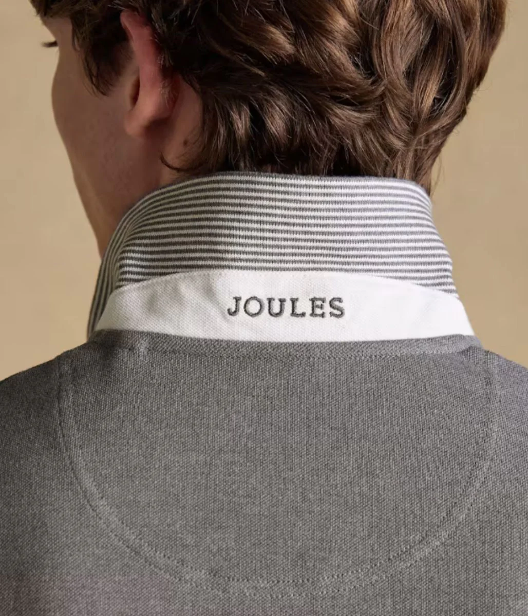Grey Woody Pure Cotton Pique Polo Shirt - Image 4