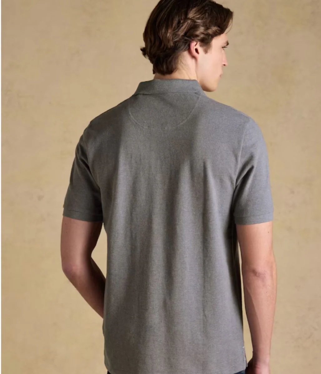 Grey Woody Pure Cotton Pique Polo Shirt - Image 5