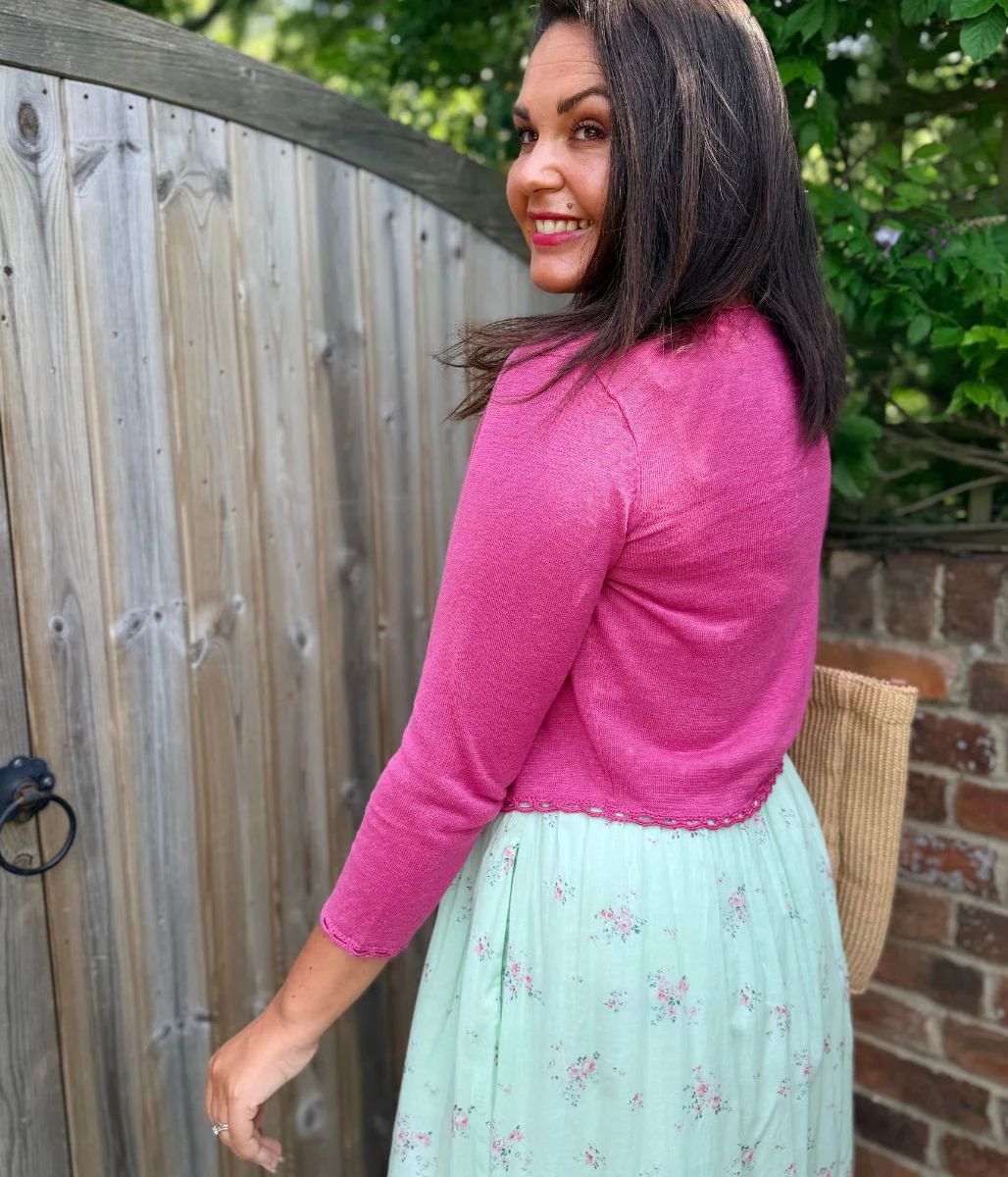 Hibiscus Linen Bolero Cardigan - Image 2