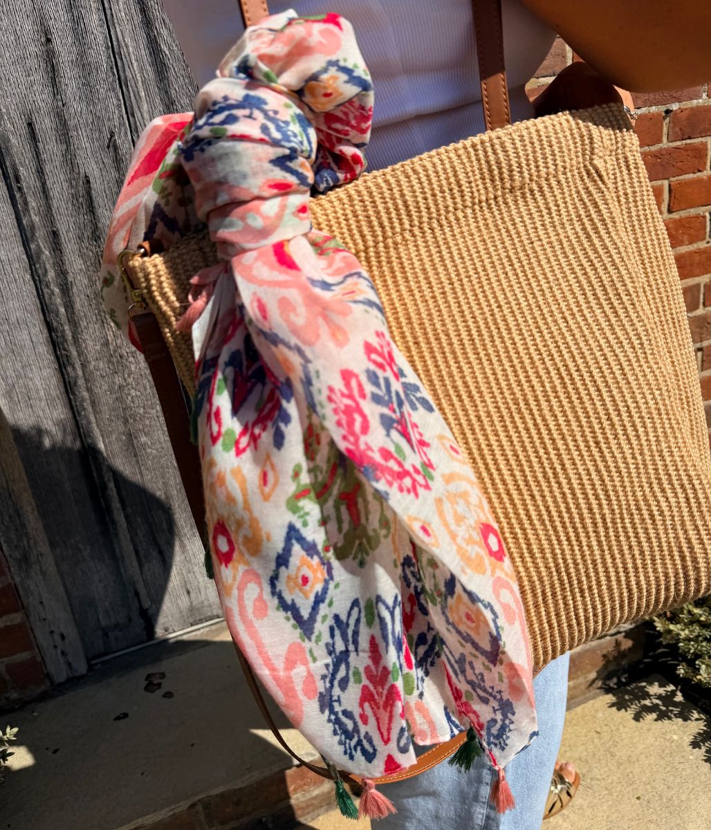 Ikat Print Boho Tasselled Edge Scarf - Image 2