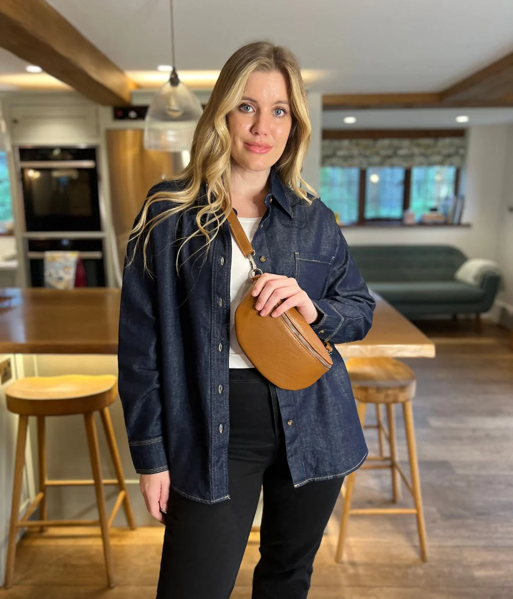 Indigo Blue Oversized Denim Shirt - Image 2
