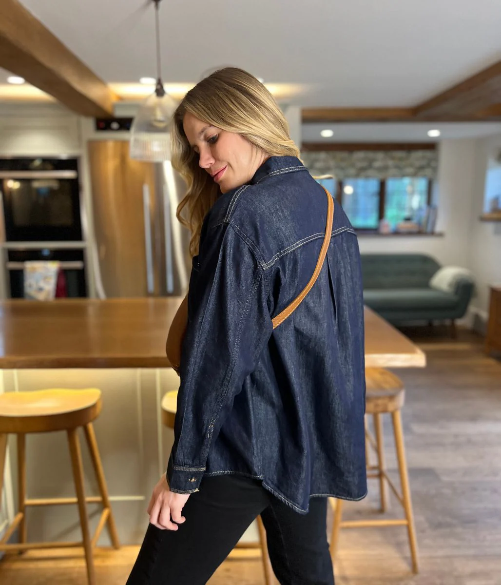 Indigo Blue Oversized Denim Shirt - Image 4