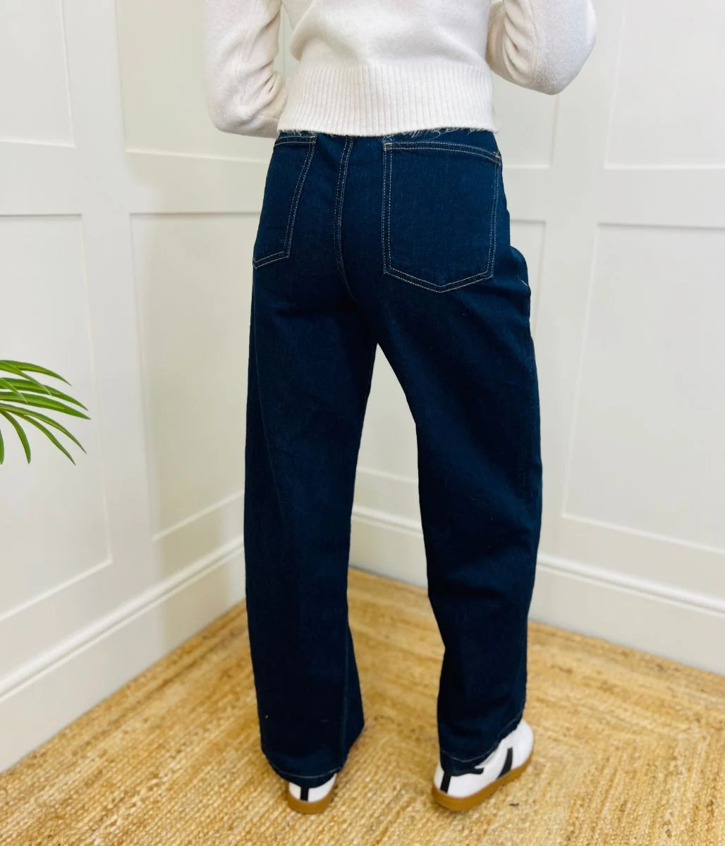 Indigo Denim Wide Leg Jeans - Image 10