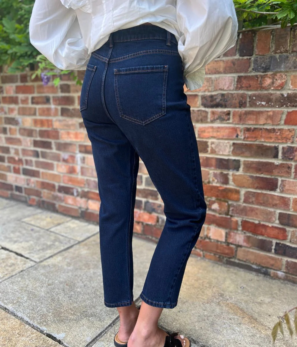 Indigo Hannah Straight Leg Ankle Grazer Jeans - Image 2