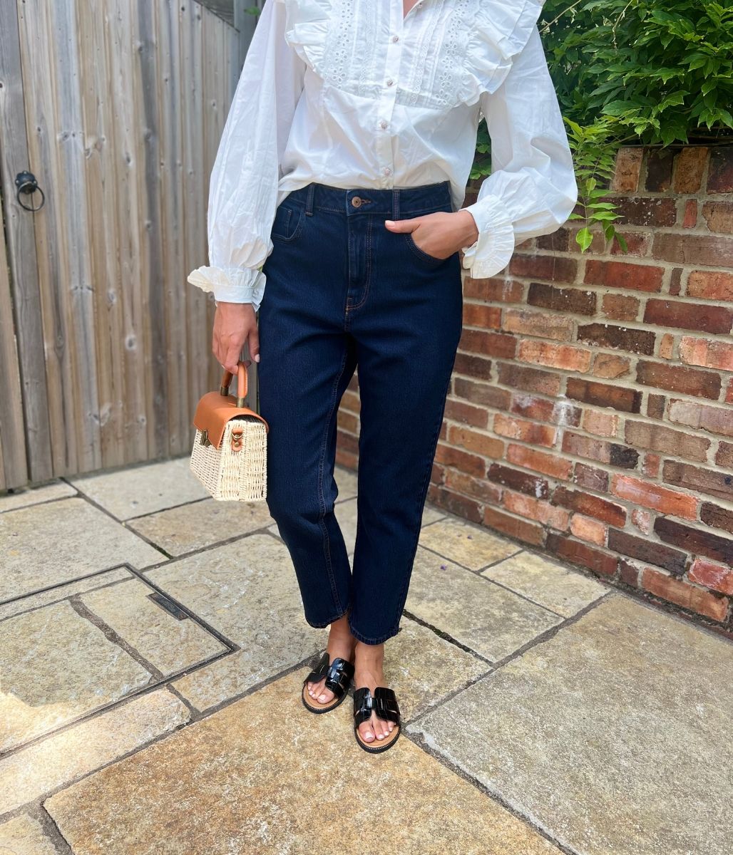 Indigo Hannah Straight Leg Ankle Grazer Jeans - Image 3