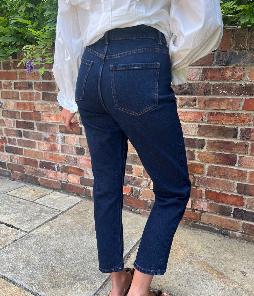 Indigo Hannah Straight Leg Ankle Grazer Jeans - Image 4