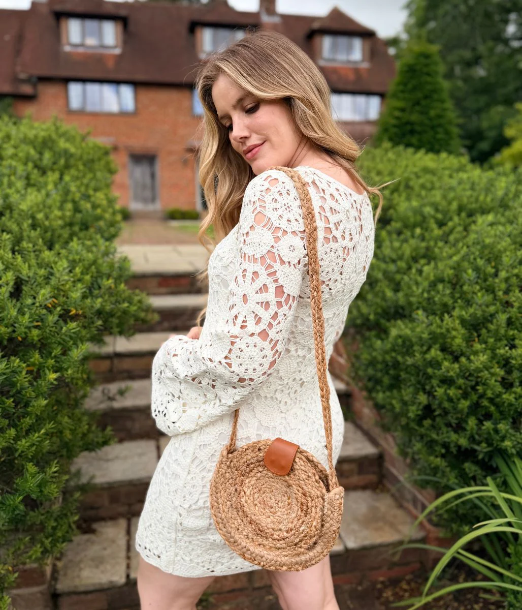 Ivory Crochet Bell Sleeve Dress - Image 8
