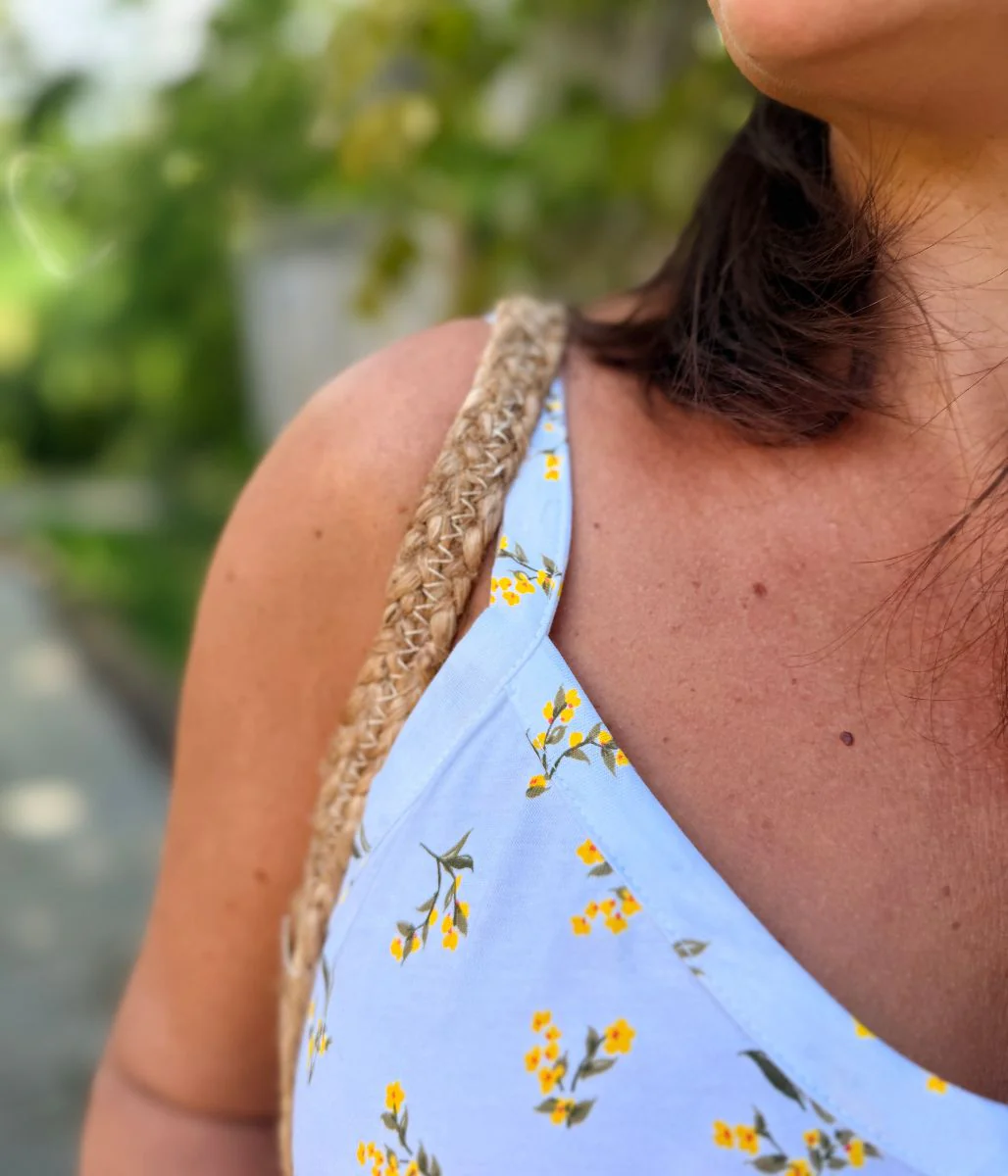 Ivory Flower Print Strappy Vest Top - Image 6