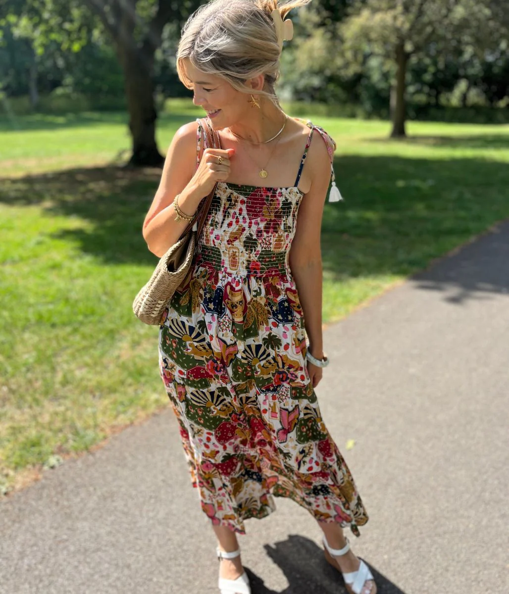 Ivory Malta Shirred Midi Dress - Image 11