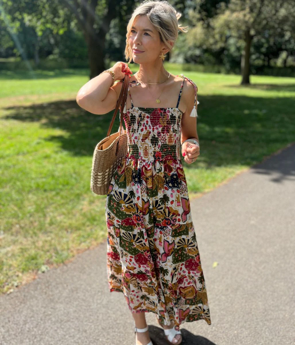 Ivory Malta Shirred Midi Dress - Image 6