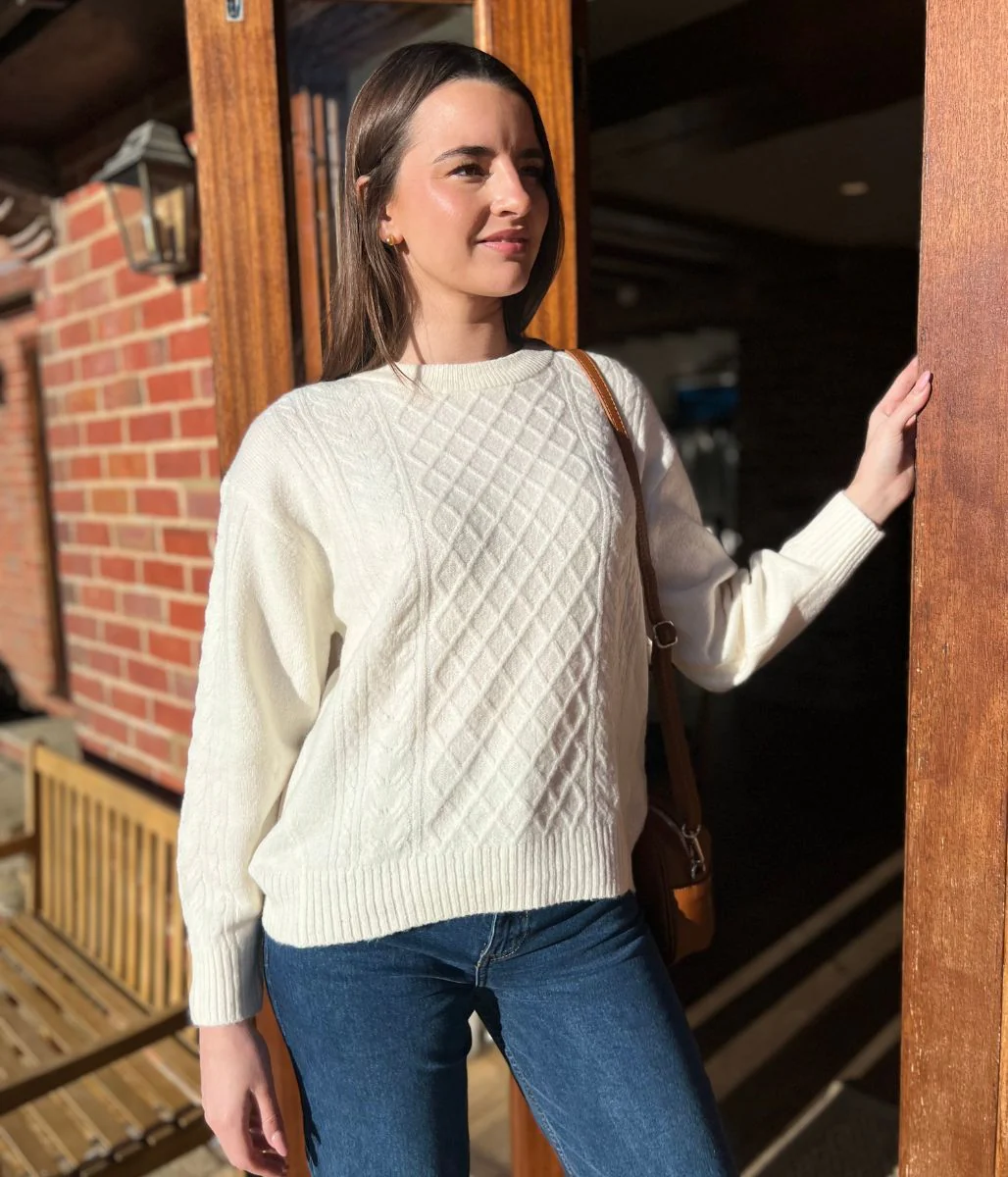 Ivory Soft Cable Knit Jumper - Image 6