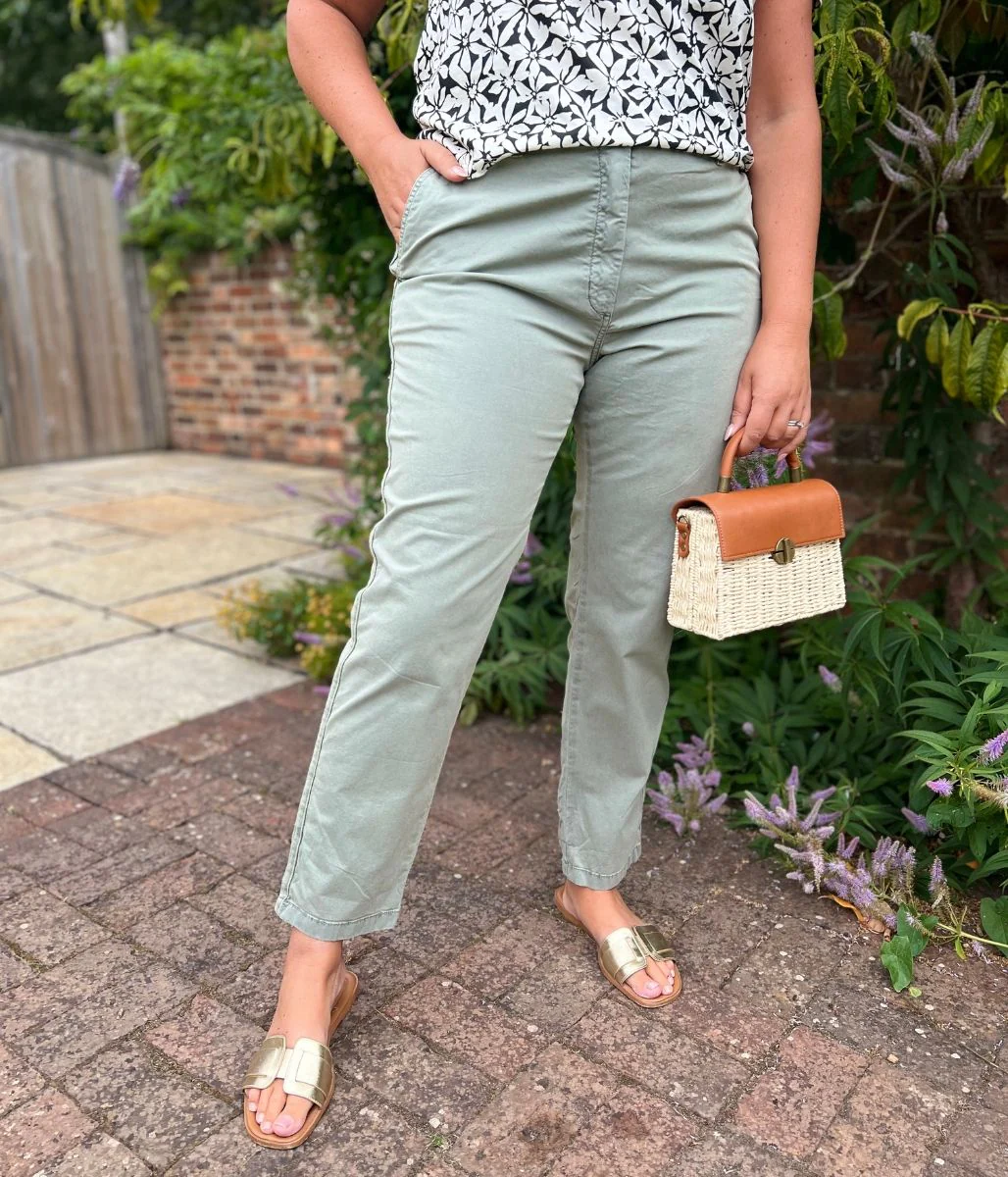 Khaki Cotton Rich Slim Fit Chino Trousers - Image 11