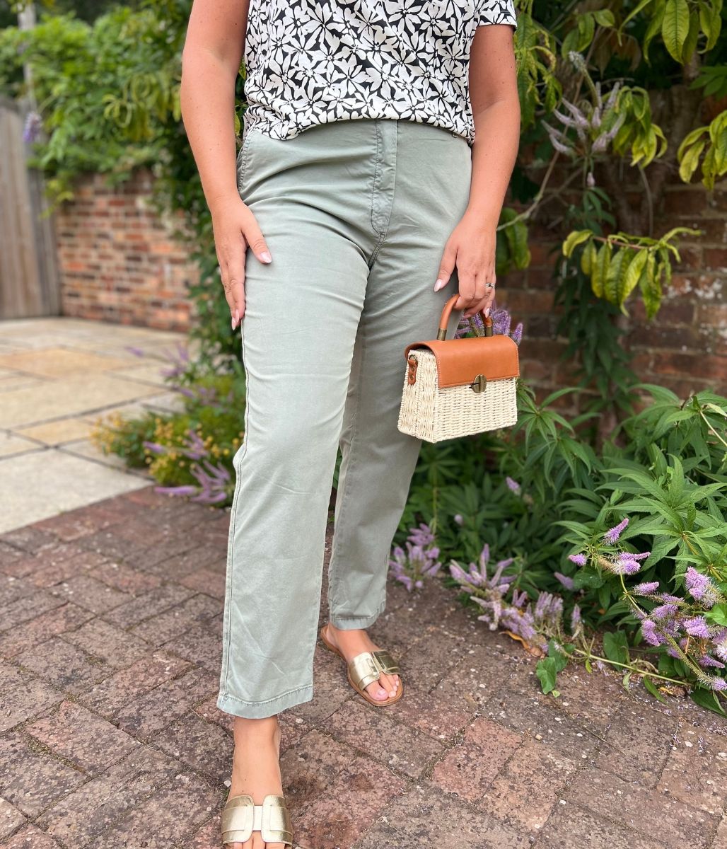 Khaki Cotton Rich Slim Fit Chino Trousers - Image 13
