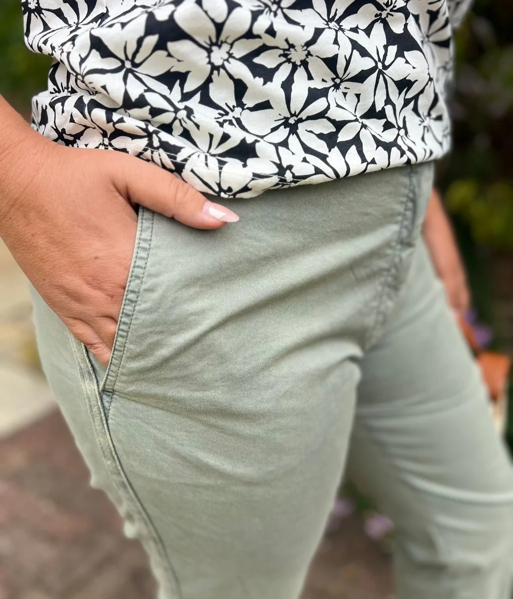 Khaki Cotton Rich Slim Fit Chino Trousers - Image 14