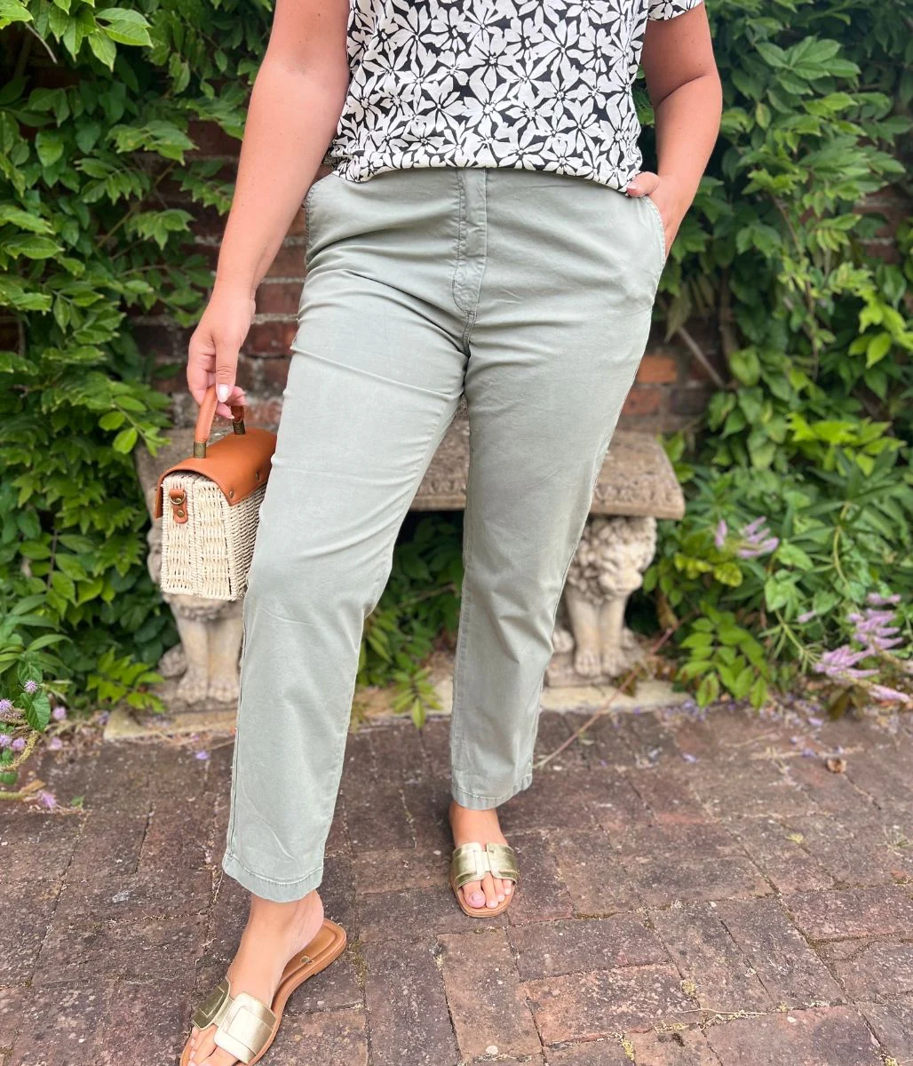 Khaki Cotton Rich Slim Fit Chino Trousers - Image 15