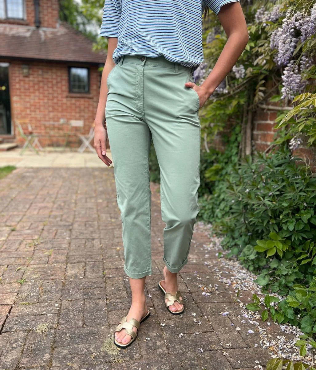 Khaki Cotton Rich Slim Fit Chino Trousers - Image 6
