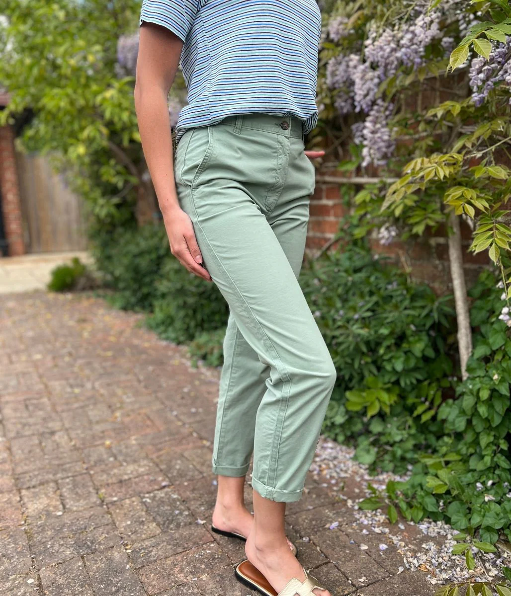Khaki Cotton Rich Slim Fit Chino Trousers - Image 7