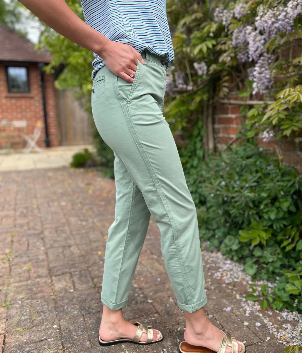 Khaki Cotton Rich Slim Fit Chino Trousers - Image 8